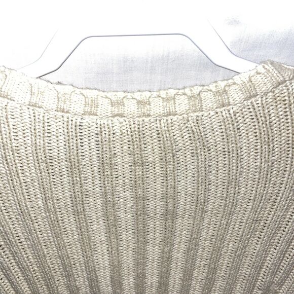 Heather B Women’s Cable Knit Sweater Size Medium Ivory Going Out Party 3/4 Slv - Picture 9 of 12
